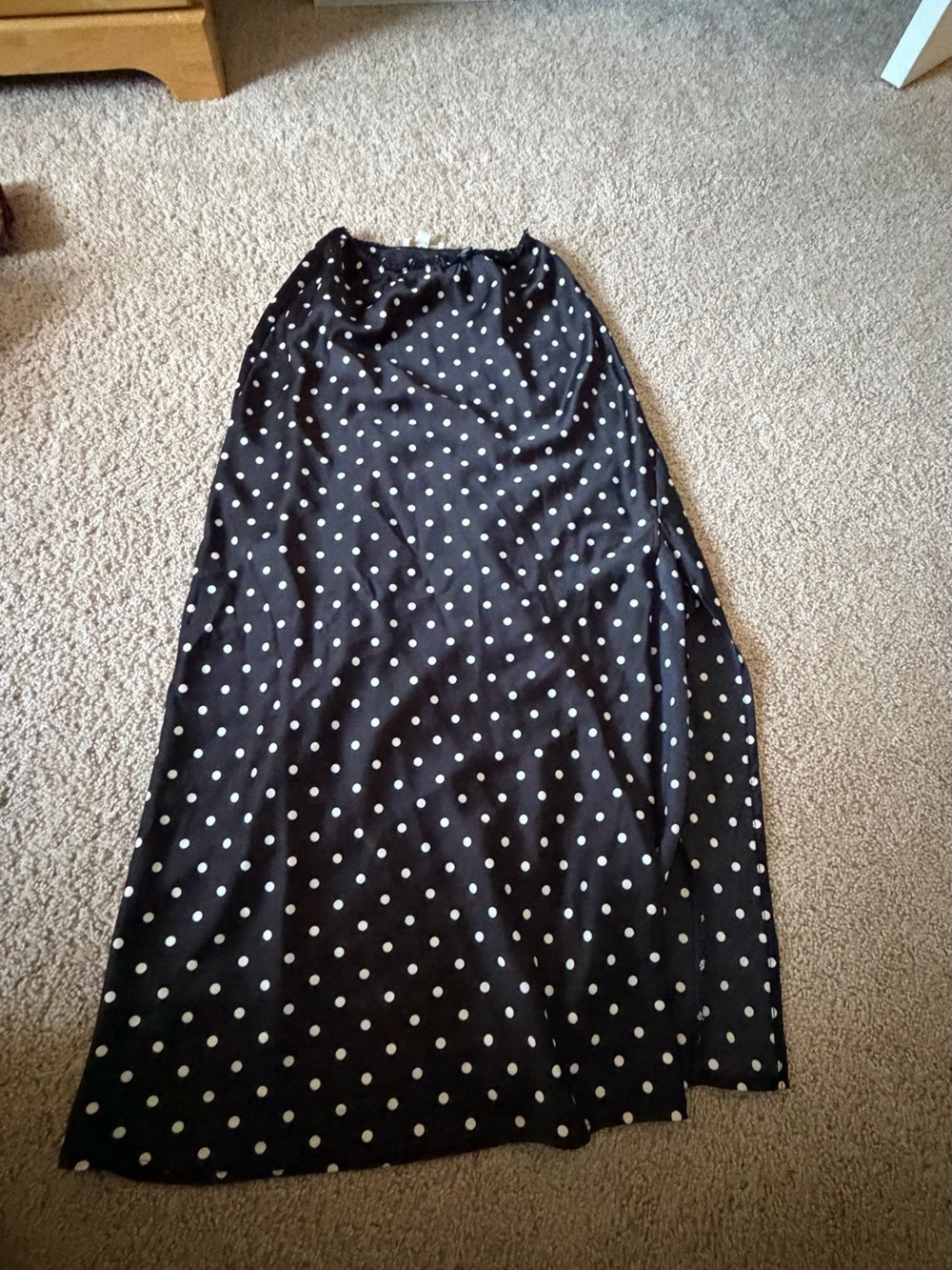 Women’s Black Polka Dot Maxi Skirt